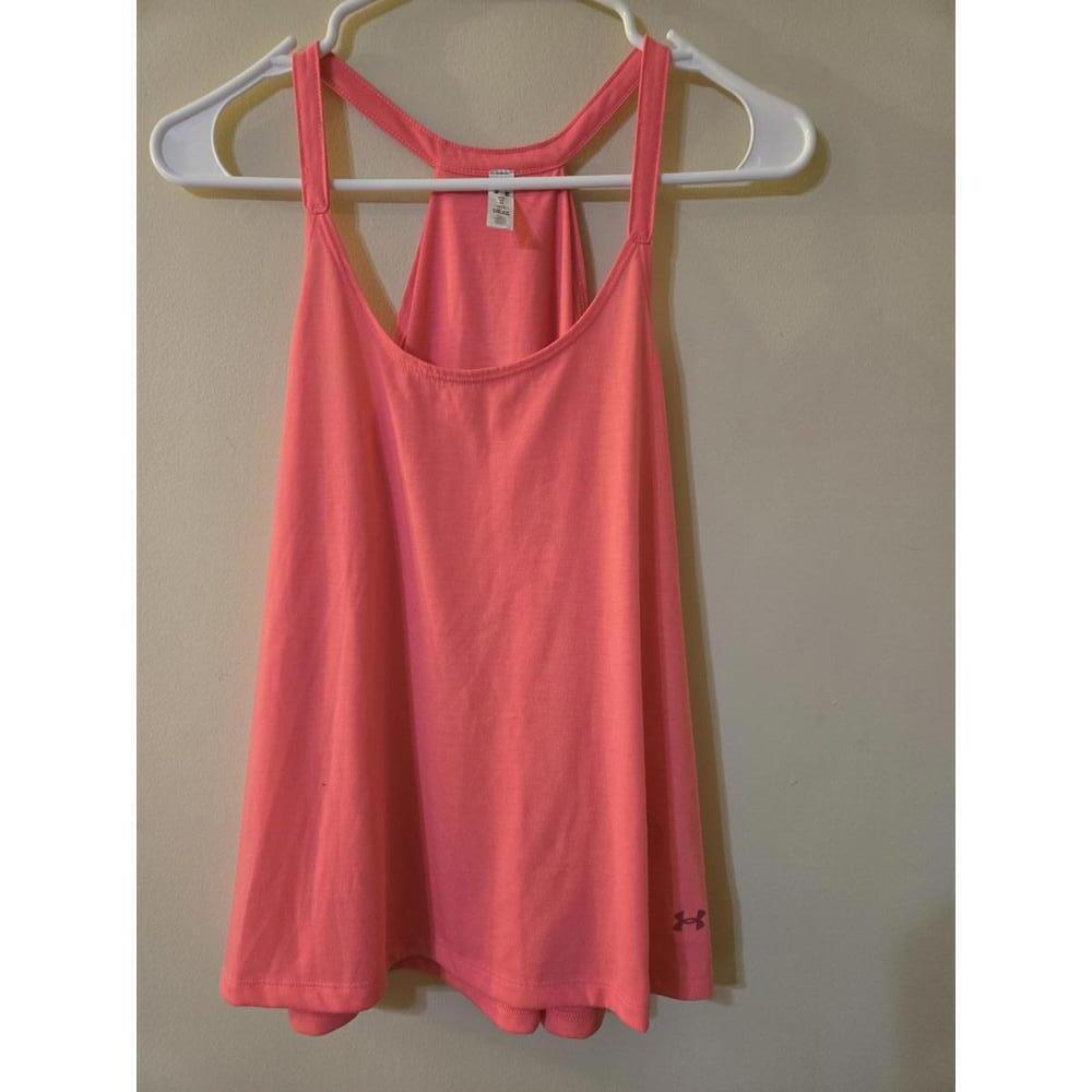 Under Armour Women's HeatGear Pink Racerback Tank Top, Medium